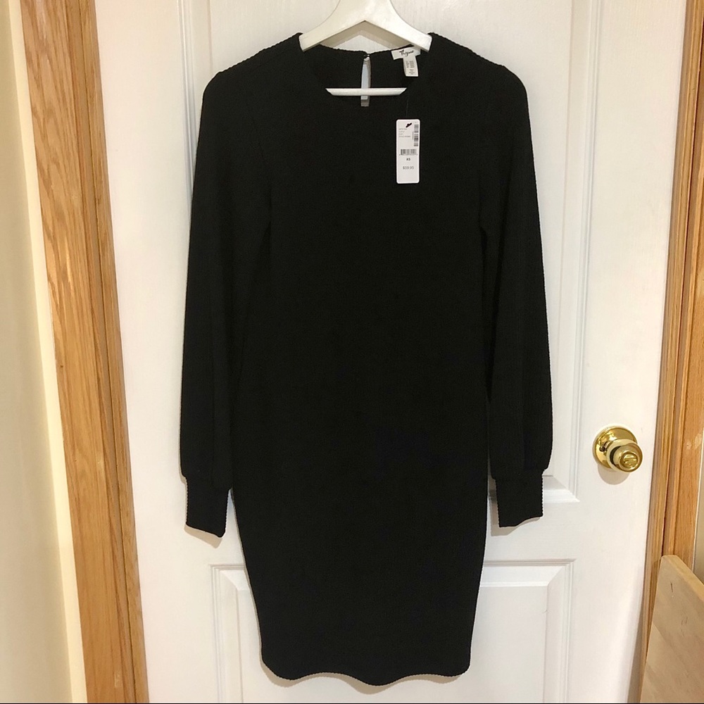 NWT - THYME - Black ribbed dress